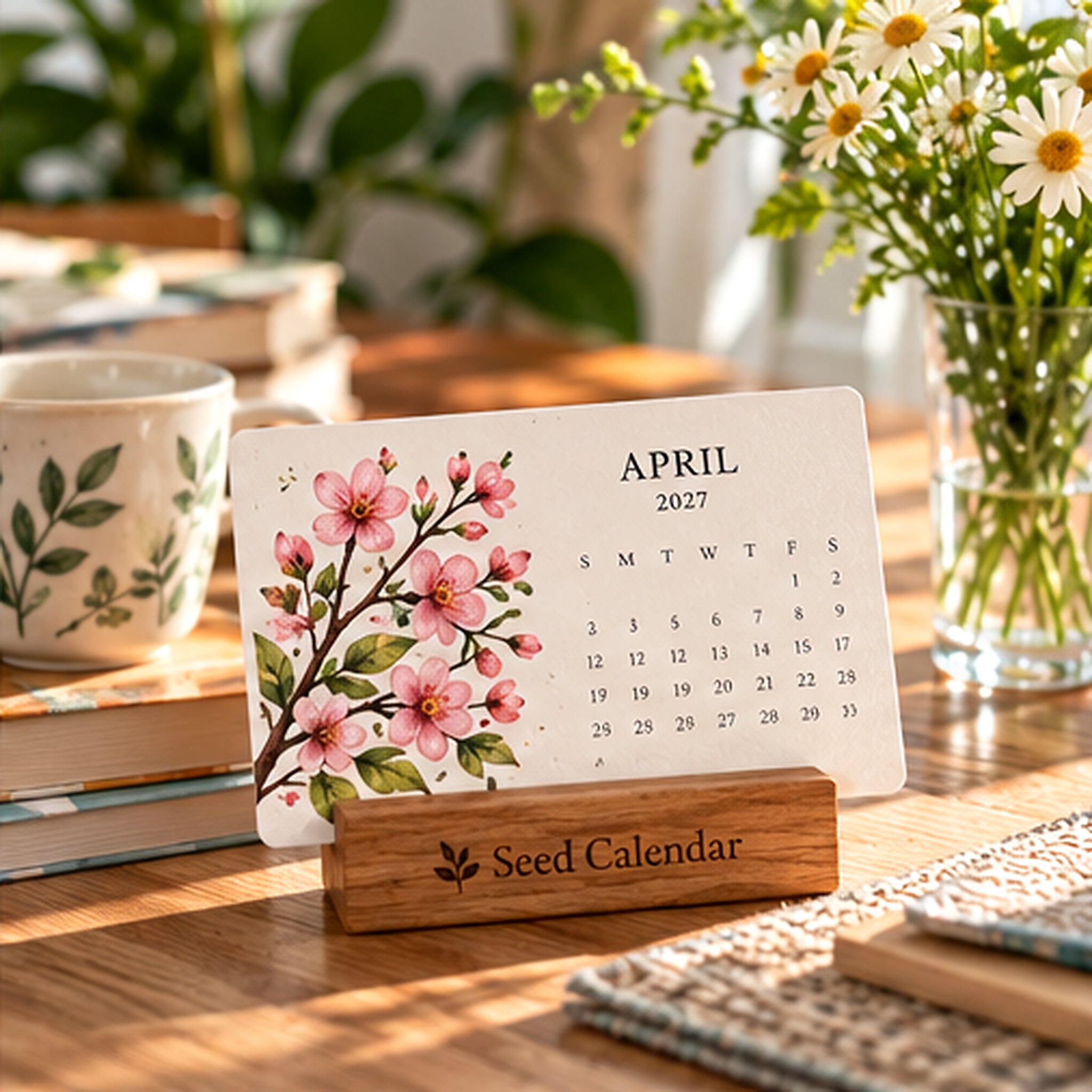 2027 Seed Calendar morning desk display