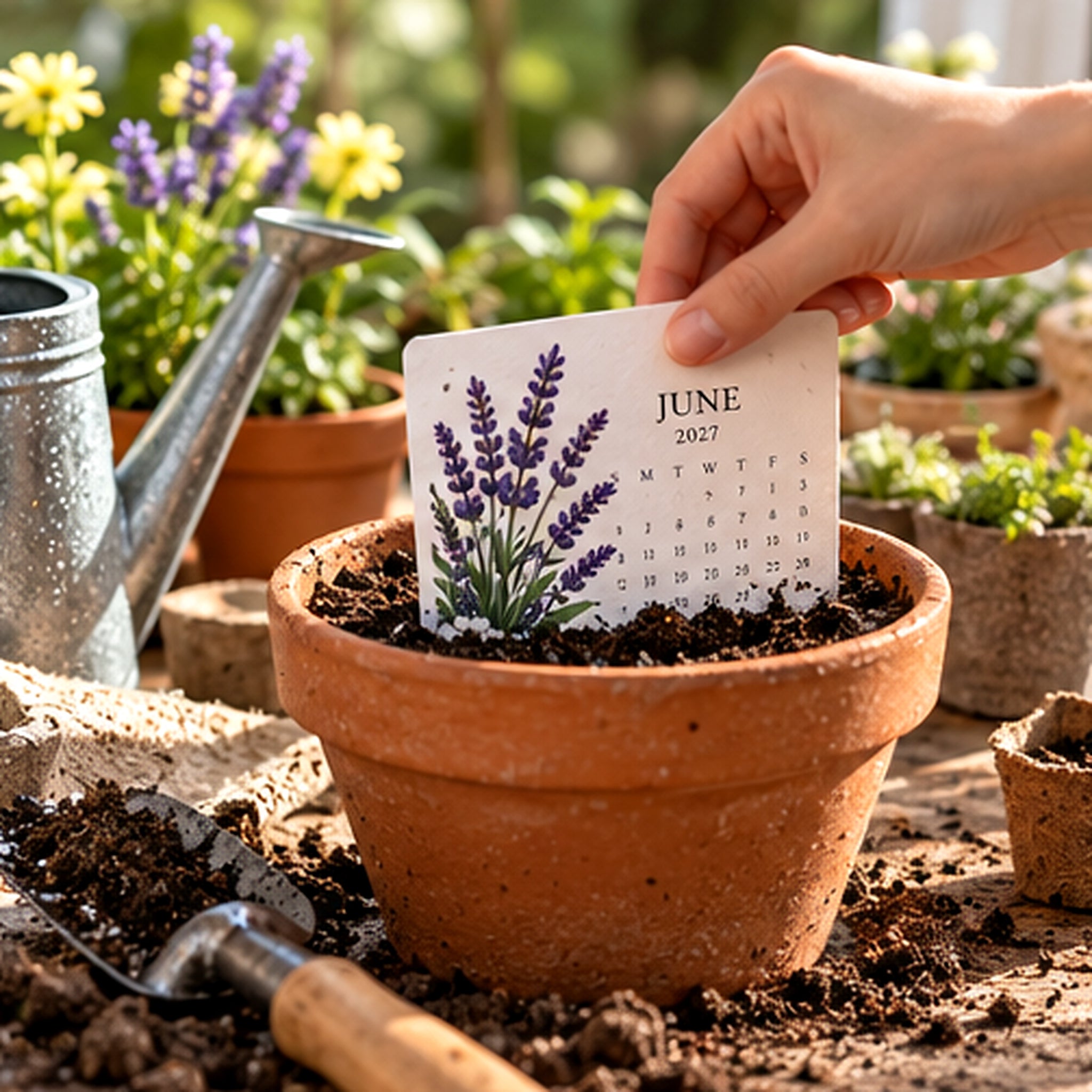 Planting the 2027 Seed Calendar seed paper