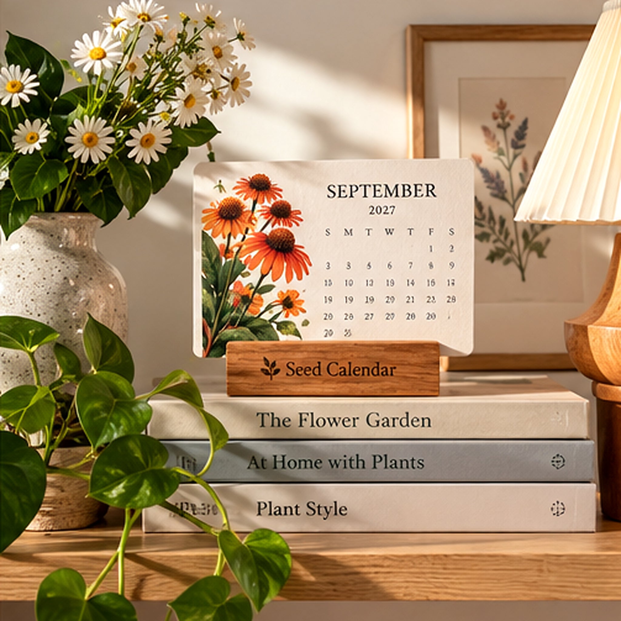 Seed Calendar displayed in a cozy home