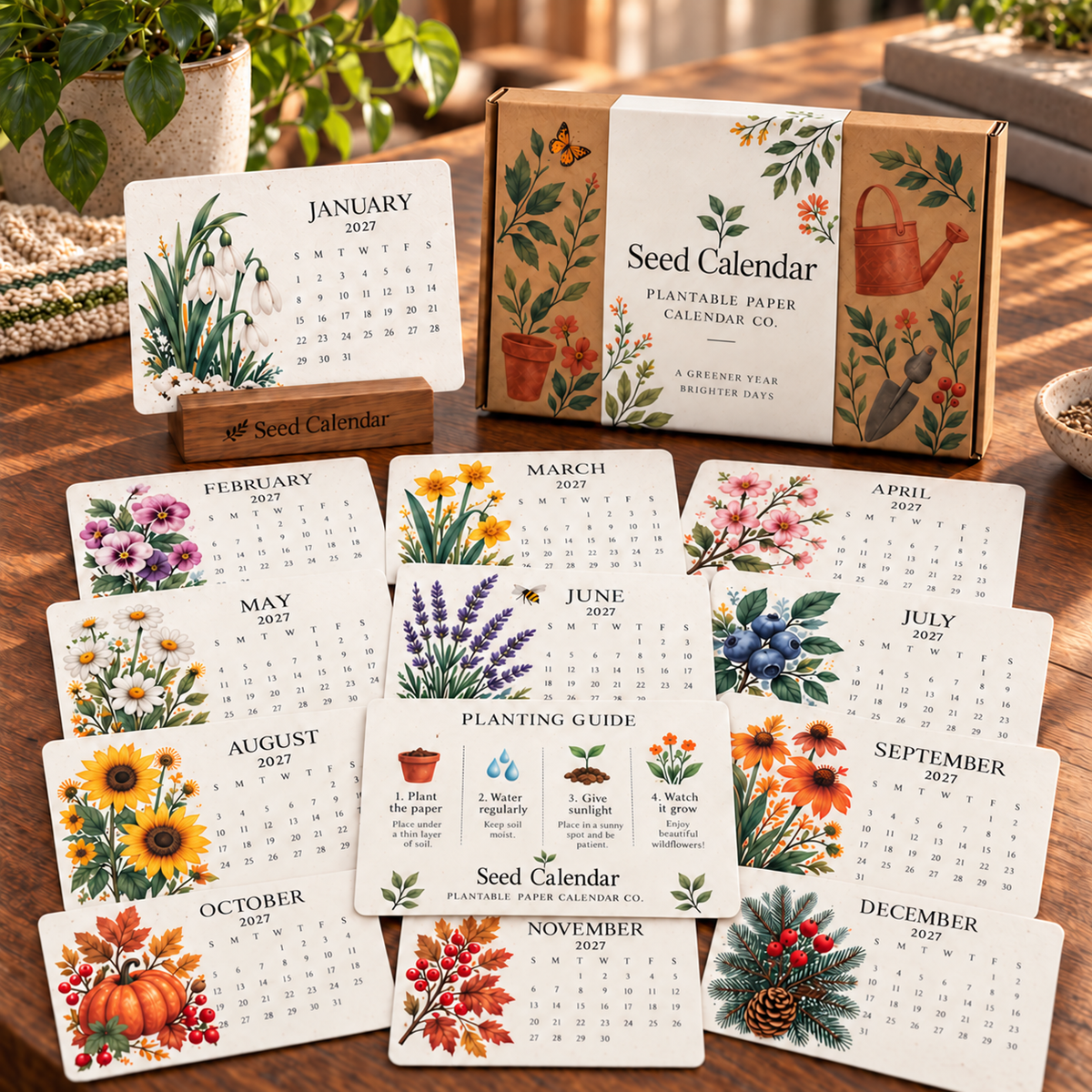 2027 Eco-Friendly, Plantable “Eternal” Seed Calendar