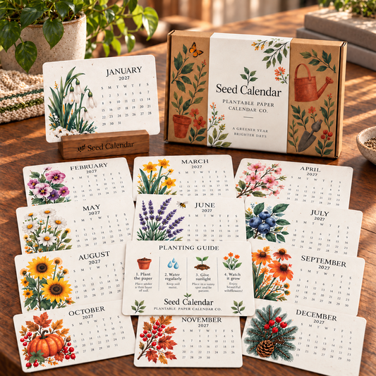 2027 Eco-Friendly, Plantable “Eternal” Seed Calendar